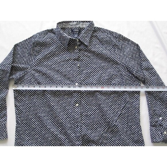 Women's Chaps No Iron Polka Dot Front Button Long Sleeve Shirt Size 1X (WB95) - Picture 4 of 9
